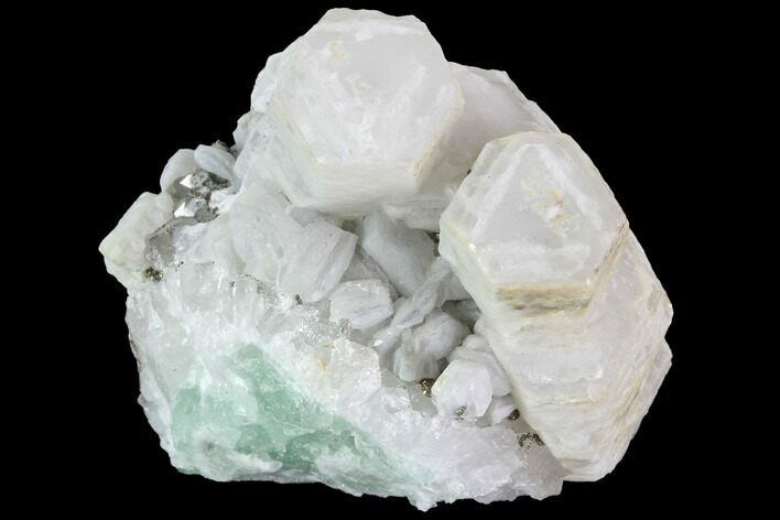 Quartz, Calcite, Pyrite and Fluorite Association - Fluorescent #92094